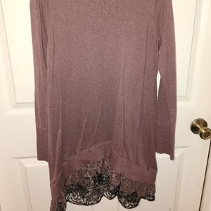 New W/O tag LOGO brand long sleeve blouse with attached lace detail.